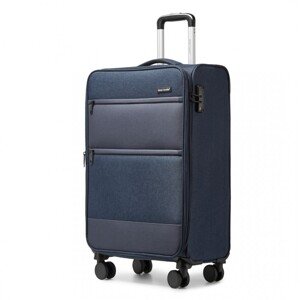 British Traveller Suitcase kufor s mäkkým povrchom a s priehradkou na notebook - navy - 40L