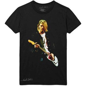 RockOff Kurt Cobain Unisex tričko - Guitar Photo Colour - čierna Veľkosť: L