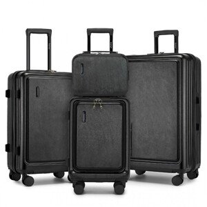 Sada 4 pevných kufrov KONO ABS+PC - 9.6/35.8/61.2/93.38 L - čierna
