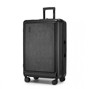 Veľký pevný kufor na kolieskach KONO ABS+PC - 93.38 L - čierny