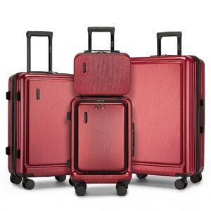 Sada 4 pevných kufrov KONO ABS+PC - 9.6/35.8/61.2/93.38 L - burgundy