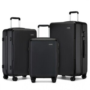 3dielna minimalistická sada kufrov z ABS+PC - 33/60/92 L Kono - čierna