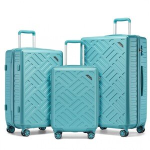 Sada kufrov Supercase 3 ks – geometrický vzor ABS+PC - 31/56/85 L - modrá