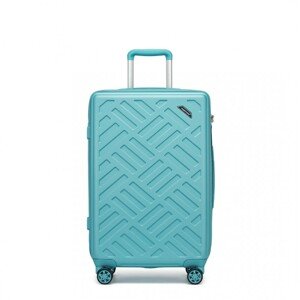 Stredný škrupinový kufor 56 L - Geometrický vzor - ABS+PC - Supercase - modrá