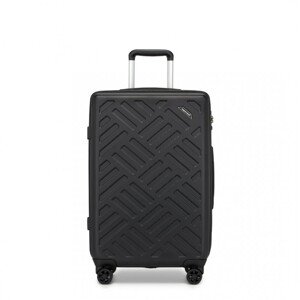 Stredný škrupinový kufor 56 L - Geometrický vzor - ABS+PC - Supercase - čierna