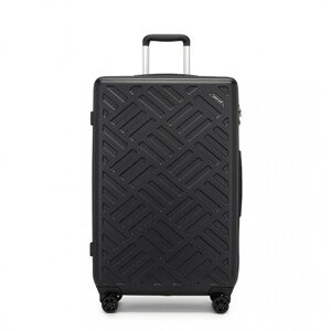 Veľký škrupinový kufor 85 L - Geometrický vzor - ABS+PC - Supercase - čierna