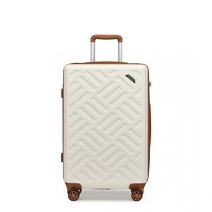 Stredný škrupinový kufor 56 L - Geometrický vzor - ABS+PC - Supercase - béžová