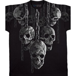 Liquid Blue Pánske bavlnené tričko Hanging Out Skulls - čierne Veľkosť: 5XL