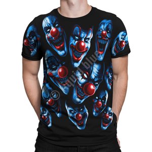 Liquid Blue Pánske bavlnené tričko - All Over Clowns Dark Fantasy Veľkosť: XL