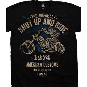 Liquid Blue Pánske bavlnené tričko The Original Biker - čierne Veľkosť: L
