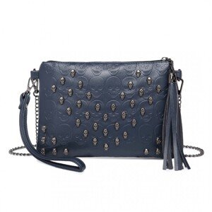 KONO Miss Lulu dámska crossbody kabelka s lebkami - navy