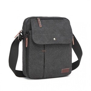 Crossbody plátená taška KONO - čierna - 27 cm