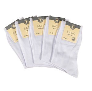 Star Socks Bavlnené ponožky set 5 - dámske biele Veľkosť: 35-38