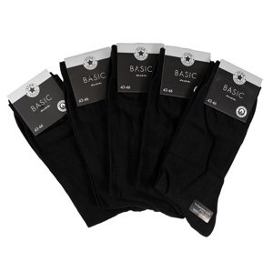 Star Socks Bavlnené ponožky SET 5 - Pánske čierne Veľkosť: 43-46