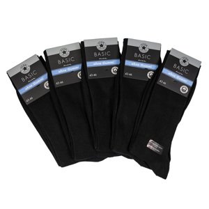 Star Socks bavlnené pánske ponožky SET 5 - čierne Veľkosť: 43-46
