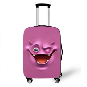 Elastický obal na kufor Crazy Face 12 - ružový Veľkosť: S