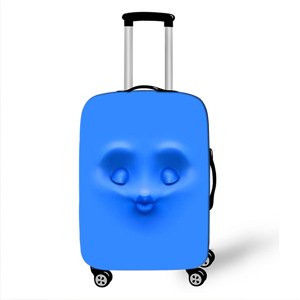 Elastický obal na kufor Crazy Face 14 - modrý Veľkosť: L