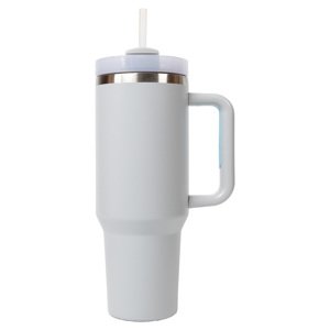 Štýlový termohrnček so slamkou - zahmlene biely - 1,18L