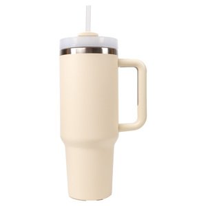 Štýlový termohrnček so slamkou - pieskový - 1,18L