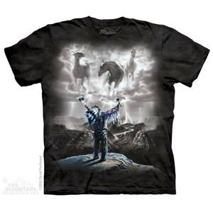 Pánske batikované tričko The Mountain - Vyvolávanie búrky- čierne Veľkosť: M