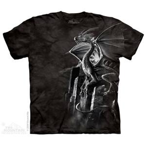 Pánske batikované tričko The Mountain -  Silver Dragon - čierna Veľkosť: S