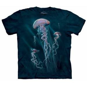 Pánske batikované tričko The Mountain - Morské medúzy -Jellyfish -modré Veľkosť: 4XL
