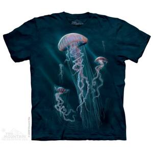 Pánske batikované tričko The Mountain - Morské medúzy -Jellyfish -modré Veľkosť: L