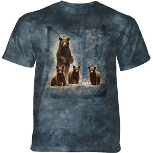 Pánske batikované tričko The Mountain - VINTAGE BEAR FAMILY PORTRAIT - medvede - modrá Veľkosť: XXL