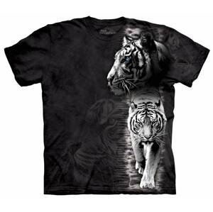 Pánske batikované tričko The Mountain - Biely tiger- čierne Veľkosť: 5XL