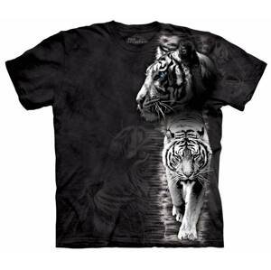 Pánske batikované tričko The Mountain - Biely tiger- čierne Veľkosť: L