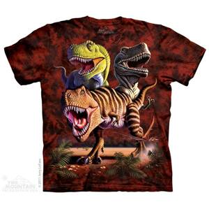 Pánske batikované tričko The Mountain - Rex Collage - červené Veľkosť: S