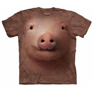 Pánske batikované tričko The Mountain - Pig Face -hnedé Veľkosť: 4XL