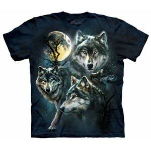 Pánske batikované tričko The Mountain - Vlčí mesiac- čierne Veľkosť: 5XL