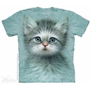 Pánske batikované tričko The Mountain - Blue Eyed Kitten - svetlo modré Veľkosť: XXXL