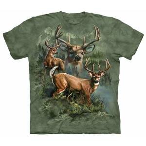 Pánske batikované tričko The Mountain - Jelene - zelené Veľkosť: 4XL