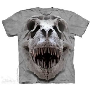 Pánske batikované tričko The Mountain - T-Rex Big Skull - sivé Veľkosť: M