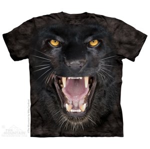 Pánske batikované tričko The Mountain - Agresívny panter- čierne Veľkosť: L