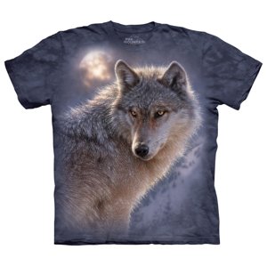 Pánske batikované tričko The Mountain - Biely vlk - tmavosivé Veľkosť: 4XL