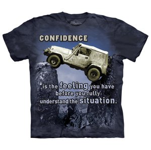 Pánske batikované tričko The Mountain - Jeep- čierne Veľkosť: 4XL