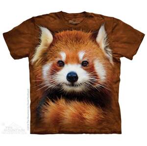 Pánske batikované tričko The Mountain - Red Panda Portrait - hnedé Veľkosť: S