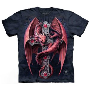 Pánske batikované tričko The Mountain - Gotický ochranca- čierne Veľkosť: XXXL