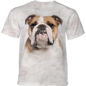 Pánske batikované tričko The Mountain - Bulldog- biele Veľkosť: 4XL