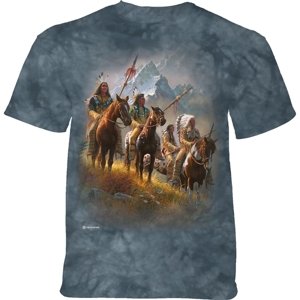 Pánske batikované tričko The Mountain - Indiánsky kmeň - modré Veľkosť: L