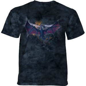 Pánske batikované tričko The Mountain - Thunder Dragon- čierne Veľkosť: 4XL