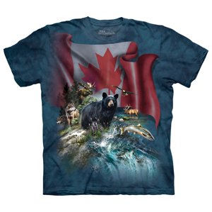 Pánske batikované tričko The Mountain - Kanada- modré Veľkosť: S