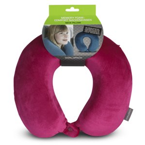 WORLDPACK TRAVEL PILLOW cestovný vankúš z pamäťovej peny - fuchsia