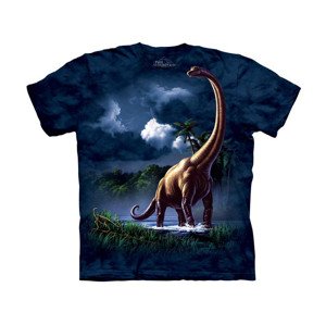 Detské batikované tričko The Mountain Brachiosaurus - modré Veľkosť: XL