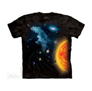Detské batikované tričko The Mountain Vesmír - čierne Veľkosť: L