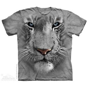 Detské batikované tričko The Mountain Biely tiger - sivé Veľkosť: L
