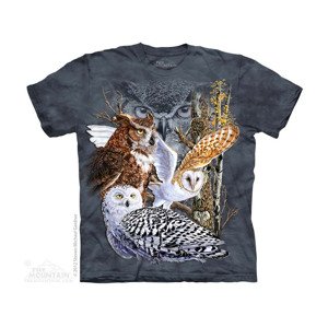 The Mountain Detské batikované tričko - Find 11 Owls - sivé Veľkosť: XL